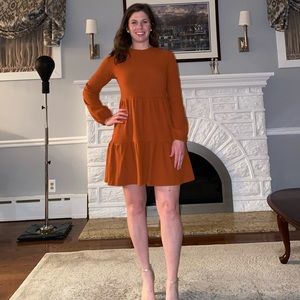 Ruffle Hem Rib-knit Dress from SHEIN